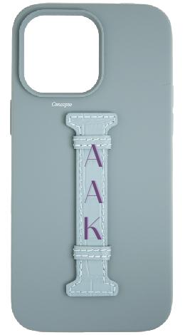 Customized Light Blue Silicon Middle Strap Case