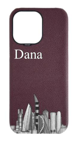 Customized Maroon Strapless Case 
                 Doha Skyline
