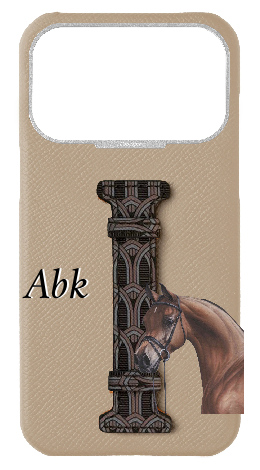 Customized Cream Monogram Middle Strap Case