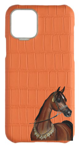 Customized Matte Orange Strapless Embossed Crocodile Case