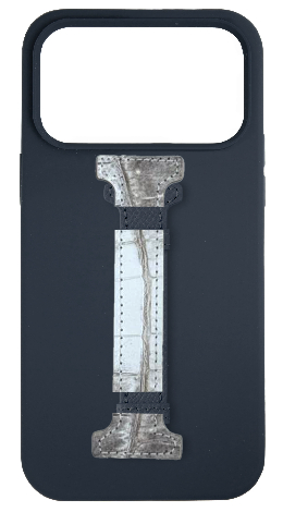 Customized Navy Silicon Middle Strap Case