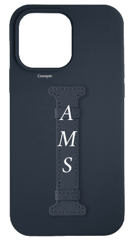Customized Dark Navy Silicon Middle Strap Case
