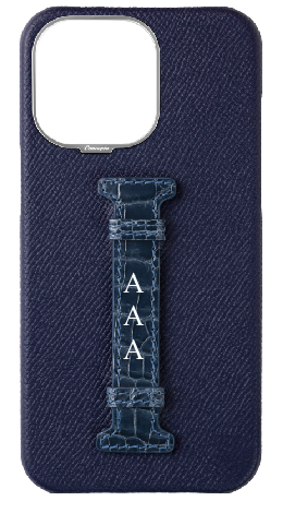Customized Navy Exotic Crocodile Middle Strap Case