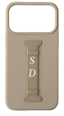 Customized Cream Silicon Middle Strap Case