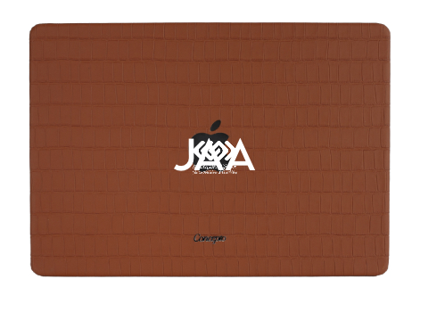 Customized Camel Brown Embossed Crocodile Macbook Case