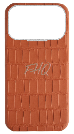 Customized Matte Camel Brown Strapless Embossed Crocodile Case