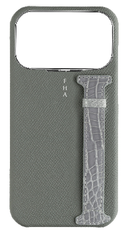 Customized Grey Exotic Crocodile Side Strap Case