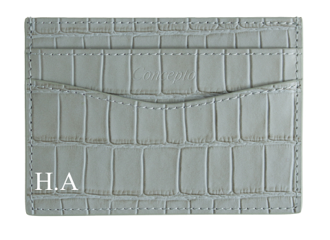 Customized Embossed Grey Crocodile Cardholder