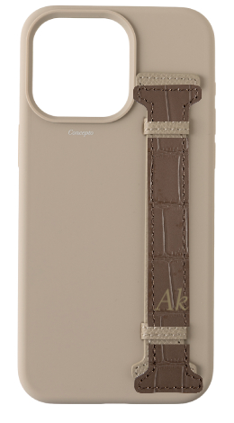 Customized Cream Silicon Side Strap Case