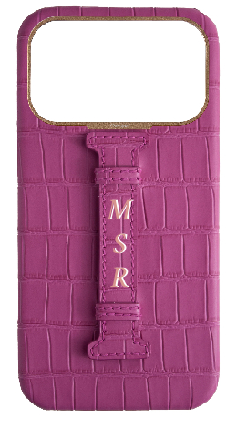Customized Matte Fuchsia Embossed Crocodile Case