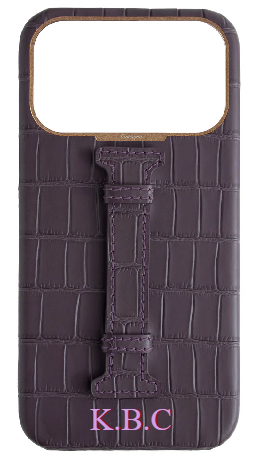 Customized Matte Deep Purple Embossed Crocodile Case