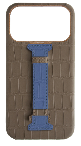 Customized Matte Dark Taupe Embossed Crocodile Case