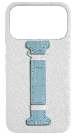 Customized White Epsom Middle Strap Case