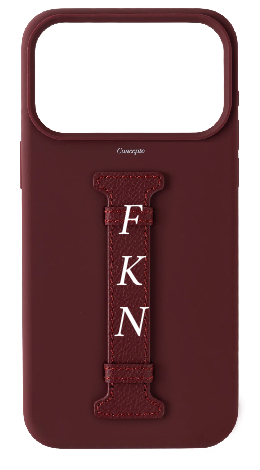 Customized Maroon Silicon Middle Strap Case