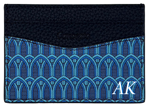 Customized Blue Monogram Cardholder