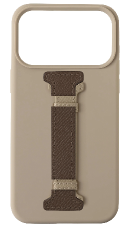 Customized Cream Silicon Middle Strap Case