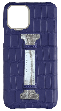 Customized Matte Blue Embossed Crocodile Case