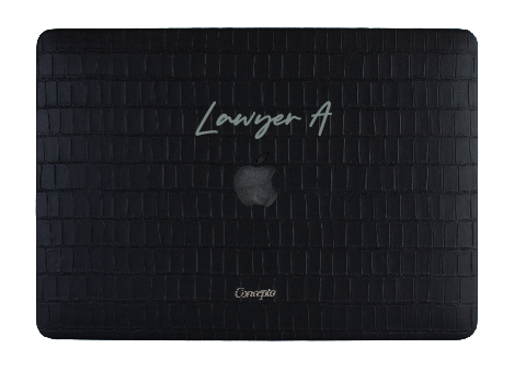 Customized Black Embossed Crocodile Macbook Case