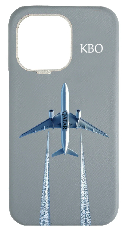 Customized Light Blue Grey Strapless Case 
                 Qatar Airways Flyover