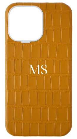 Customized Matte Mustard Strapless Embossed Crocodile Case
