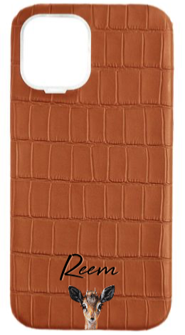 Customized Matte Camel Brown Strapless Embossed Crocodile Case