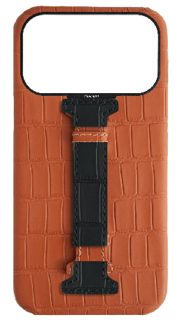 Customized Matte Camel Brown Embossed Crocodile Case