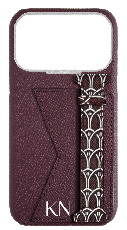 Customized Maroon Monogram Duo Case