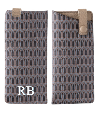 Customized Cream Monogram Sunglasses Sleeve