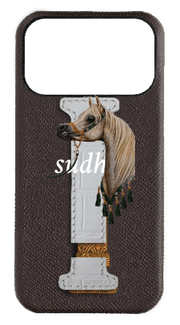 Customized Brown Monogram Middle Strap Case