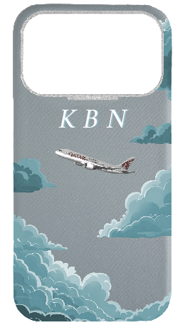 Customized Light Blue Grey Strapless Case 
                 Qatar Airways