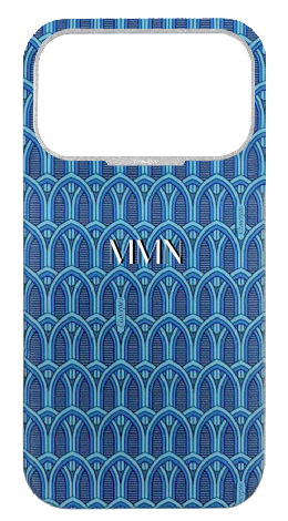 Customized Blue Monogram Strapless Case