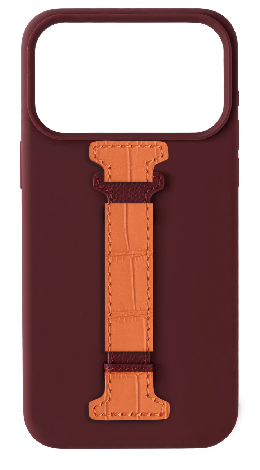 Customized Maroon Silicon Middle Strap Case