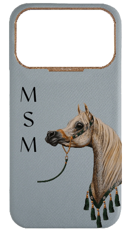 Customized Light Blue Grey Strapless Epsom Case