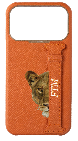 Customized Orange Epsom Side Strap Case