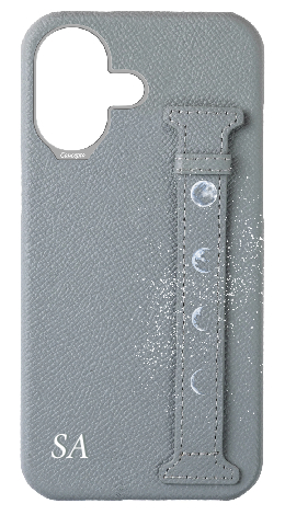 Customized Light Blue Grey Epsom Side Strap Case
