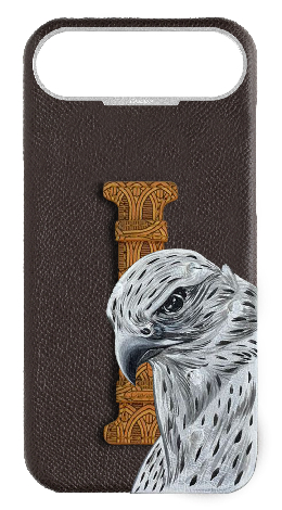 Customized Brown Monogram Middle Strap Case