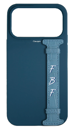 Customized Blue Silicon Side Strap Case