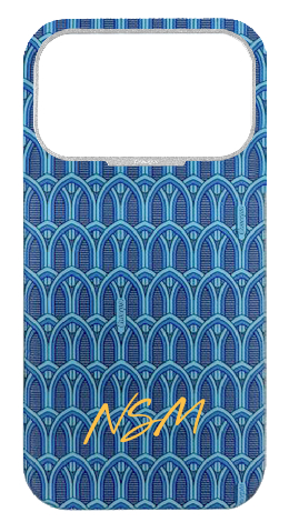Customized Blue Monogram Strapless Case