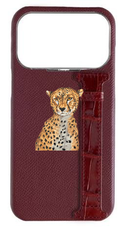 Customized Burgundy Exotic Crocodile Side Strap Case
