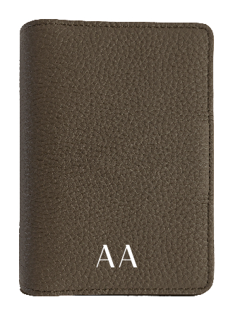 Customized Taupe Passport Holder