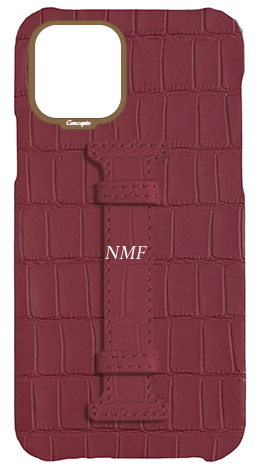 Customized Matte Maroon Embossed Crocodile Case