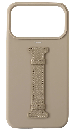 Customized Cream Silicon Middle Strap Case