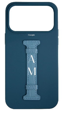 Customized Blue Silicon Middle Strap Case