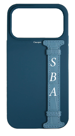 Customized Blue Silicon Side Strap Case