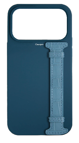 Customized Navy Silicon Side Strap Case