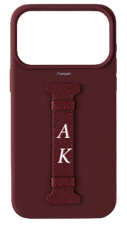 Customized Maroon Silicon Middle Strap Case