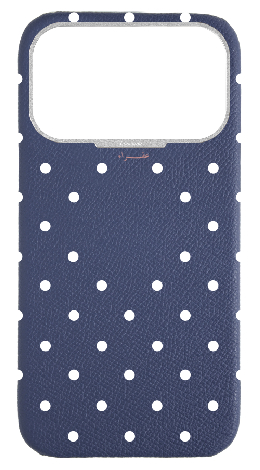 Customized Navy Strapless Epsom Case 
                 Polka Dots