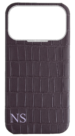 Customized Matte Deep Purple Strapless Embossed Crocodile Case