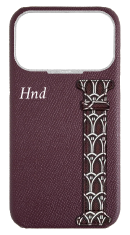 Customized Maroon Monogram Side Strap Case