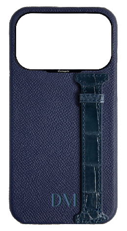 Customized Navy Exotic Crocodile Side Strap Case